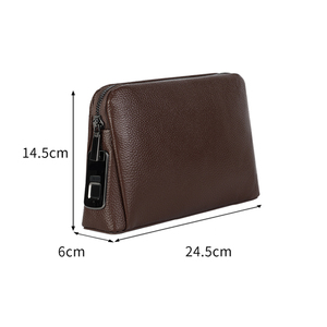 حقيبة يد رجالية ذكية بقفل بصمة الإصبع، حقيبة كلاتش كبيرة السعة مضادة للسرقة - Product Image 6