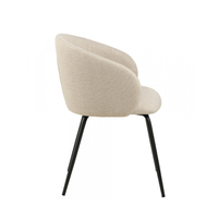 Chaises de salle à manger en gros d'usine, style nordique, fauteuil minimaliste avec pieds en métal noir pour salle à manger, hôtel