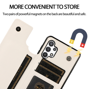Cartera sólida doble botón tarjeta soporte Flip funda de teléfono de cuero para Samsung Galaxy A35 A55 A16 A15 4G A13 5G A54 A14 A73 <span class=keywords><strong>A53</strong></span> <span class=keywords><strong>A33</strong></span> - Product Image 6