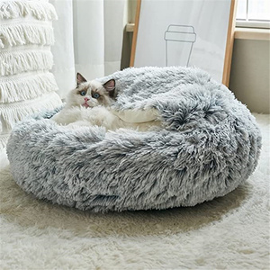 Cama de gato cálida de 40CM, sofá de Casa de felpa larga, cesta suave para dormir para mascotas, cama para perros, nido para gatos, cama para mascotas, cojín, soporte Dropshipping - Product Image 6