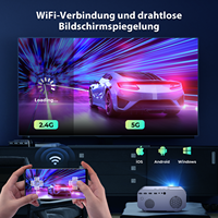 Mini projecteur portable HD 4K 3D compatible avec Android 9, 250 lumens, projection de 50 à 300 pouces pour le cinéma maison et l'utilisation professionnelle
