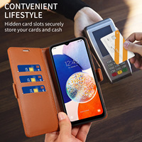 Étui portefeuille pour Samsung Galaxy S26 Ultra S25 S24 en similicuir ultra fin avec compartiment à billets et support paysage