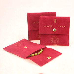 Bolsa de Joyería de Terciopelo con Logotipo Personalizado, Bolsa de Embalaje de Joyería de Gamuza de Lujo con Solapa - Product Image 4