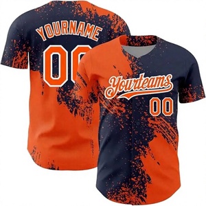 Camiseta de Béisbol Personalizada Transpirable, Diseño Sublimado con Salpicaduras Azules y Blancas, Unisex para Adultos, Manga Corta con Botones - Product Image 5
