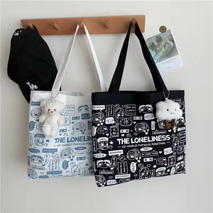 Bolso de Hombro Individual de Verano para Mujer, para Estudiantes Universitarias, con Logotipo Personalizado, Bolso Tote de Lona Premium - Product Image 3