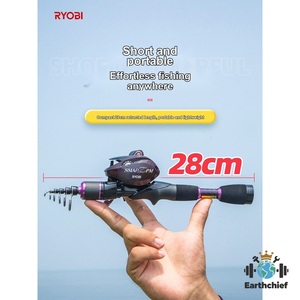 Kit de canne à pêche télescopique courte <span class=keywords><strong>RYOBI</strong></span> Japan Liyoubi ML, flotteur coulissant, grandes guides, portable - Product Image 1