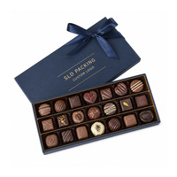 luxe à rabat rigide avec insertion de logo doré boîte de chocolat magnétique personnalisée