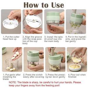 Portable Handheld Electric Garlic Masher Wireless <b>Mini</b> Vegetable Chopper Powerful Motor Food <b>Grinder</b> for Spices/Herbs Baby Food - Product Image 4