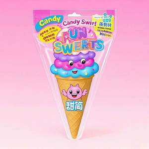 Custom Die Cut <b>Mylar</b> Plastic Zipper Food Packaging <b>Bags</b> Irregularly Cutout Sealed Stand Pouch Embossed Window for Sushi Jelly - Product Image 3