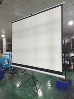 Écran de projection portable Telon Stable pour projecteur, 72, 84, 96, 100, 120 pouces, pour la maison, l'école, manuel