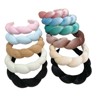 JiaYu-Bandeau pour femme en tissu de velours doux et gonflé, avec bandeaux rembourrés et tissu pour le maquillage