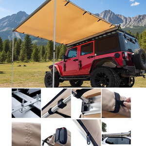 Abri solaire instantané facile à installer, structure en aluminium, auvent latéral pour voiture 4x4, extension de tente de <span class=keywords><strong>camping</strong></span> - Product Image 3