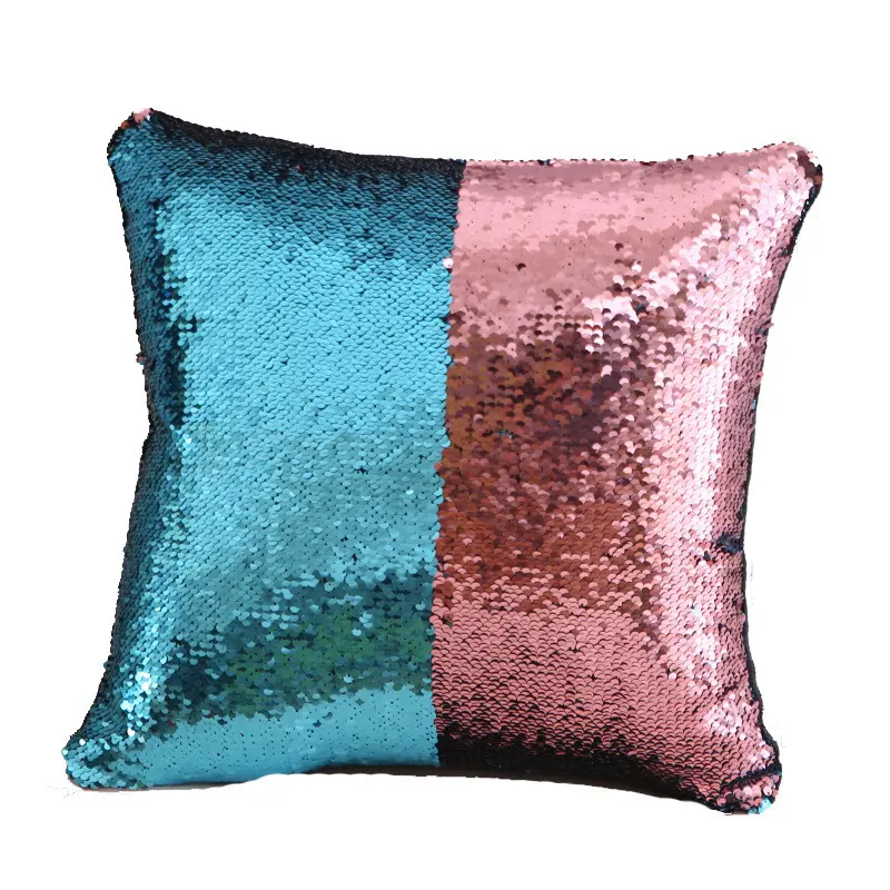 Glitter Gold Sequins Pillow, Case Luxury Sofa Decorative Pillowcase 45x45 Silver Pink Square Zipper Pillow/