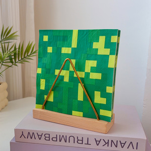 Custom Printed Napkins Square Disposable Party <b>Tissues</b> Birthday Tableware 330mm Green Pixel Design 20 Sheets Per Pack - Product Image 2