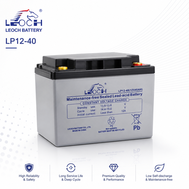 High-Capacity 12V40Ah Sealed Lead-Acid Battery LP12-40 for Electric Power Systems
