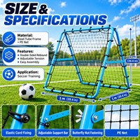 Filet de rebond de football réglable, structure en acier robuste, filet en PE, rebondisseur de football pour l'entraînement au football