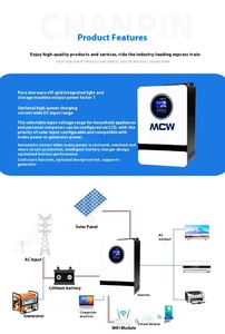 Sistema Solar Híbrido de Onda Sinusoidal Pura de 5kva 5KW 5.6KW 48v con Función Paralela CAN 5000W - Product Image 4
