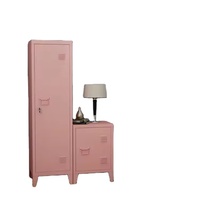 Usine porte unique garde-robe jambes école gym stockage armoire en acier rose casiers en métal