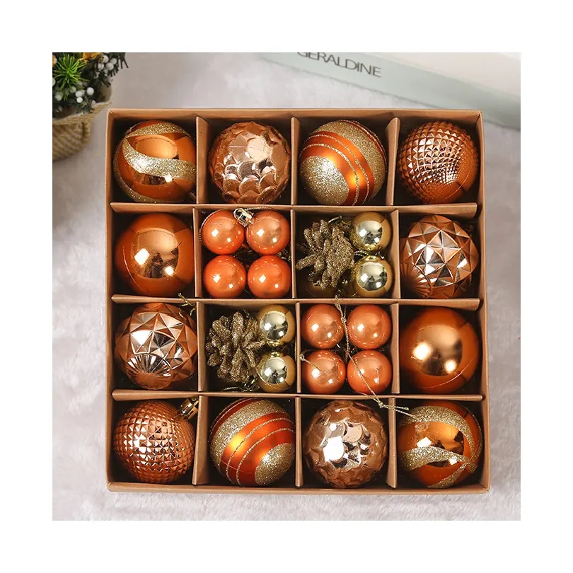 Hot Sale Plastic 6 cm Christmas Balls Christmas Decoration Supplies Xmas Tree ornaments Christmas Ball Set for Xmas decor