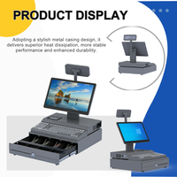 Customized Logo Desktop Pos Computer All in One Cash Register Dual Screen Thermal Printer Cash Drawer Supermarket Retail Store
