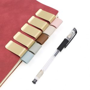 Brass Clip PU Leather Pencil Holder Pen Clip <b>Retro</b> Notebook Pen Loop Holder <b>Gift</b> for Journalists Students - Product Image 1