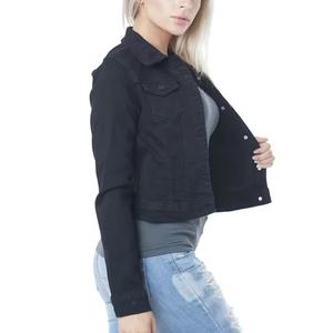 RNSHANGER Manteaux en denim délavé Veste en jean boutonnée pour femmes Vestes en jean boutonnées d'automne Vêtements d'extérieur basiques à manches longues pour femmes - Product Image 4