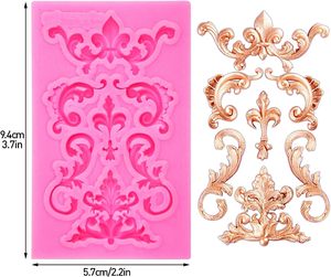 Molde de decoración de borde de pastel de flores esculpidas en 3D Resina de silicona Fondant de encaje para filigrana para pasteles de boda y celebración - Product Image 1