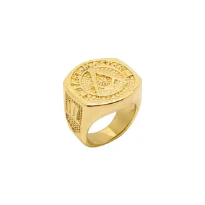GT 2022 anillos masonicos de oro Men Signet Freemason Ring Freemasonry Vintage Punk Jewelry Masonic Gold Rings