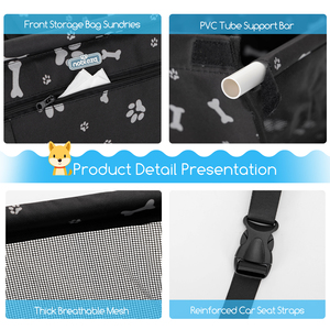 NOBLEZA piccolo cane seggiolino auto borsa da viaggio pieghevole e lavabile maglia e tessuto Pet Pet rinforzo di sicurezza per cani e gatti - Product Image 4