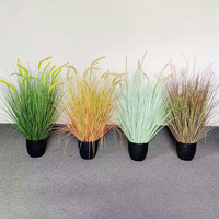 Fleurs artificielles écologiques modernes en pot : Herbe de chien, Pissenlit, Herbe de la pampa – Haute qualité, durables, résistantes à l'eau, pour Pâques