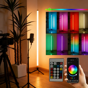 Lámpara de Pie LED RGB de 120CM, Luz Ambiental con Sensor de Sonido, Lámpara de Esquina para Dormitorio, Lámpara de Ambiente para Salas de E-Sports - Product Image 5