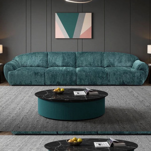 Ensemble de canapés modulaires de luxe pour la maison, en tissu velours de haute qualité, avec structure en bois, design moderne, personnalisable pour appartement et hôtel - Product Image 3