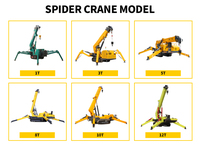 Grue araignée mini sur chenilles 5 tonnes à prix d'usine avec moteur électrique/diesel, hauteur de levage 15m, grue de toit à flèche télescopique