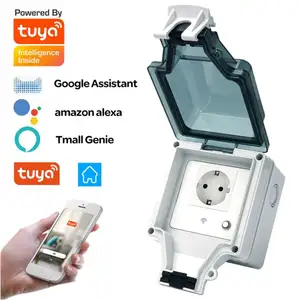 Tuya Wifi Smart Steckdose IP66 Wasserdichter Timer Außen stecker APP Sprach fernbedienung Funktioniert mit Alexa Außen steckdose