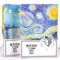 Cuaderno de Costura Vintage con Diseño de Pintura de Van Gogh, Tapa Blanda de PVC Mate B5, 96 Hojas Rayadas, Logotipo Personalizado, Papelería Escolar al por Mayor