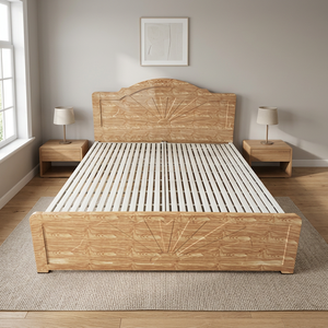 Lit à sommier en fer imitation bois de haute qualité 1,4 m, design rustique durable, extensible et pliable, pour usage domestique ou en entrepôt - Product Image 3