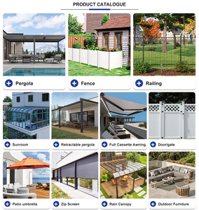 Pergola en alliage d'aluminium sur mesure avec toit rétractable en PVC et écrans coulissants pour les zones de piscine, de balcon, de jardin et de patio d'hôtel - Product Image 5