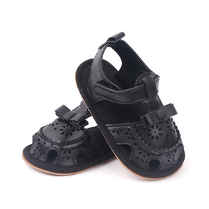 Sandales décontractées d'été pour bébé fille, nouveau modèle, semelles souples, chaussures plates antidérapantes en coton avec nœud mignon pour bébés de 0 à 1 an - Product Image 5