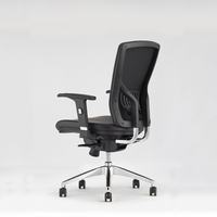 Chaise de bureau ergonomique en cuir à dossier mi-haut avec hauteur de dossier réglable, coussin en PU et accoudoirs 3D pour tâches informatiques