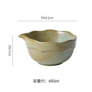 Tazón de Cerámica Japonés para Matcha, con Borde Ondulado, Textura Ondulada, Multicolor Esmaltado, con Boquilla, <span class=keywords><strong>Tradicional</strong></span>, Resistente al Calor, Chawan - Product Image 6