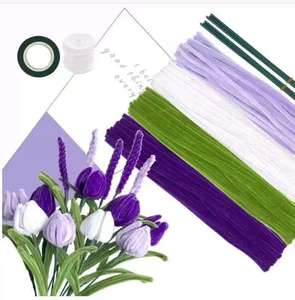 400 pièces <span class=keywords><strong>de</strong></span> tiges chenille pour enfants, nettoyeurs <span class=keywords><strong>de</strong></span> tuyaux, pour créations florales DIY, 100 pièces <span class=keywords><strong>de</strong></span> fils créatifs <span class=keywords><strong>de</strong></span> couleurs assorties, ensemble <span class=keywords><strong>de</strong></span> jouets éducatifs, jouets créatifs à coller - Product Image 2