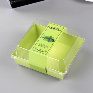 Cấp thực phẩm giấy kraft hộp bánh cookie nướng bao bì Cupcake có thể tái chế tùy chỉnh với nắp cửa sổ rõ ràng và dập nổi - Product Image 1