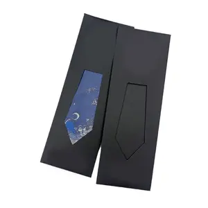 Custom Envelope 250gram Black Card With Logo Envelope Gift Box Mailer Craft Paper Package for Tie