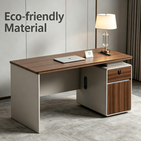 Bureau de direction modulaire en bois convertible moderne et personnalisé avec rangement durable et écologique pour bureau à domicile ou villa