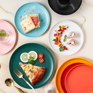 Assiette à dessert en <span class=keywords><strong>porcelaine</strong></span> émaillée de couleur de haute qualité, vente en gros, design <span class=keywords><strong>moderne</strong></span> et simple, <span class=keywords><strong>vaisselle</strong></span> pour le petit-déjeuner - Product Image 3