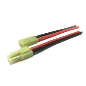 Tamiya pequeno cabo adaptador fêmea 22AWG 20 cm, cabo de 2 pinos para Airsoft Bateria RC Acessórios Carregador Tamiya Verde personalizado