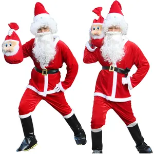 Лучшая цена, костюм Санта-Клауса для взрослых для празднования Хэллоуина с милыми костюмами, подарок на карнавальную вечеринку, наряды