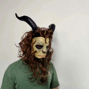 Máscaras de Cosplay de Lucifer, el Demonio de la Bella y la Bestia, Máscaras de <span class=keywords><strong>Anime</strong></span>, Máscaras de Látex de Demonio para Halloween, Accesorios de Disfraces de Terror, Cascos de Mascarada - Product Image 4