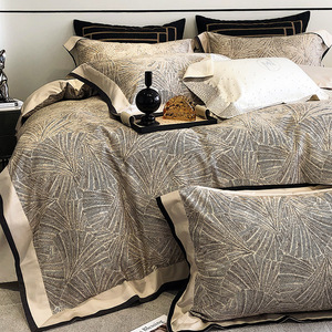 Light Luxury Printed 100% Pure Cotton Four-piece <b>Bedding</b> <b>Set</b> Digital Printing Breathable High-density Fabric Plants And Flowers - Product Image 2