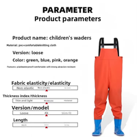 Pantalon de pêche pour enfants, garçons et filles, taille plus, en PVC écologique, non toxique, entièrement imperméable, coupe-vent, durable, 3 couches, pour poitrine/taille